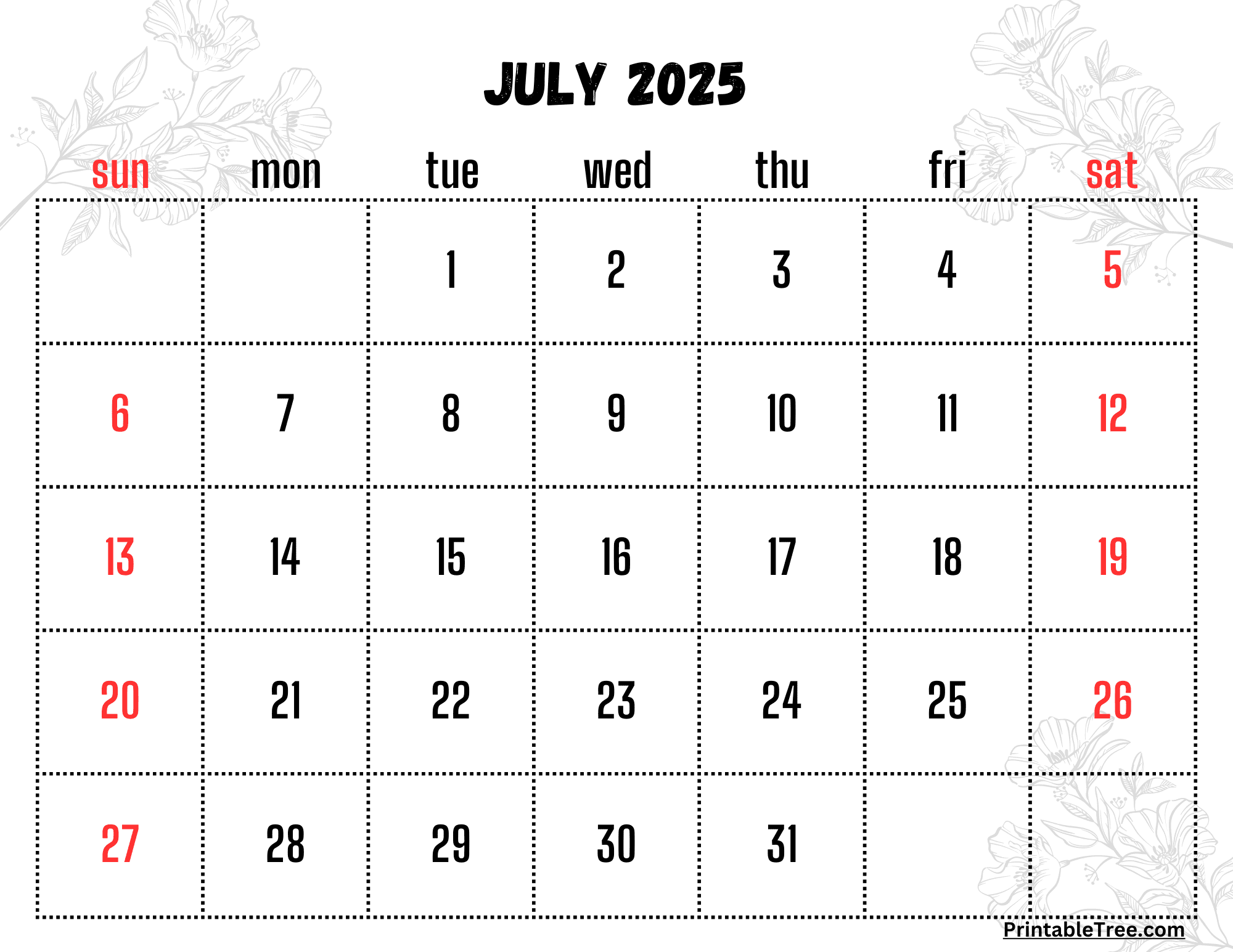 Calendar 2025 July With Holidays