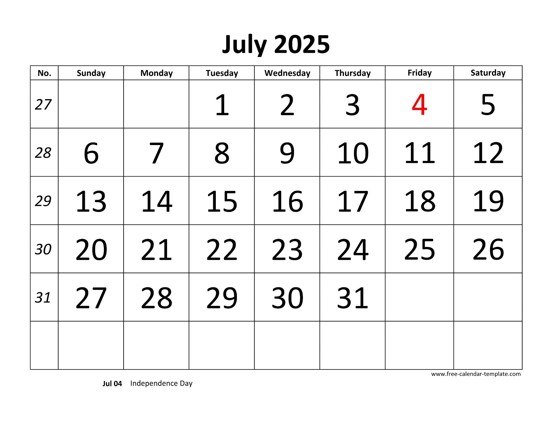 2025 July Calendar Editable 2025 July Calendar Editable