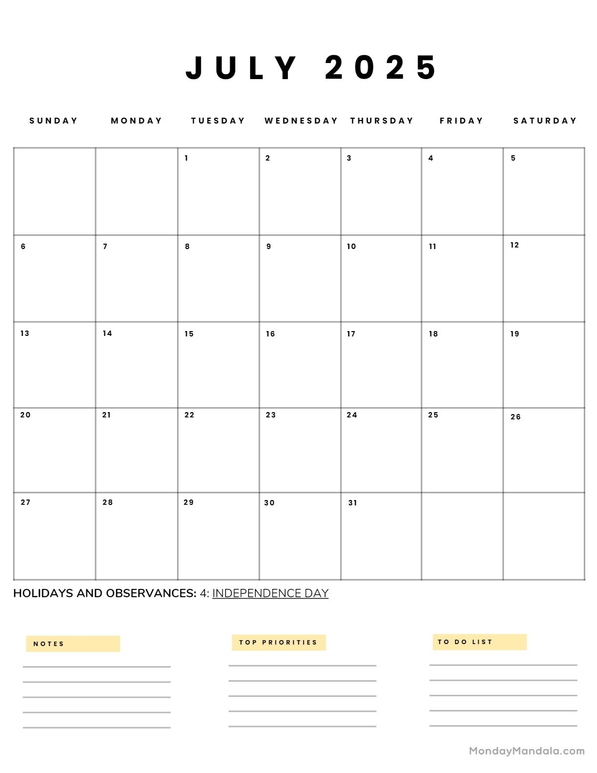 July 2025 Printable Calendar 52 Free PDF Printables July 2025 Printable Calendar 52 Free PDF Printables