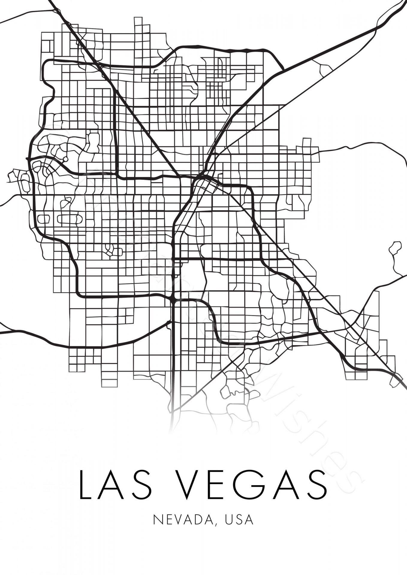 Large Las Vegas City Map Print Wall Art Printable Prints Large Las Vegas City Map Print Wall Art Printable Prints