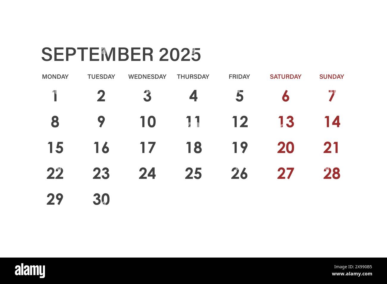 Letter Calendar For September 2025 The Week Begins On Sunday Letter Calendar For September 2025 The Week Begins On Sunday