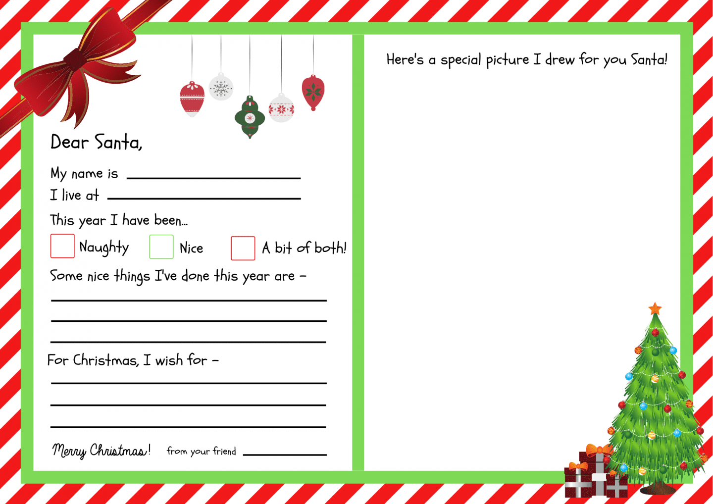 Free Printable Letter To Santa Template Free Printable Letter To Santa Template