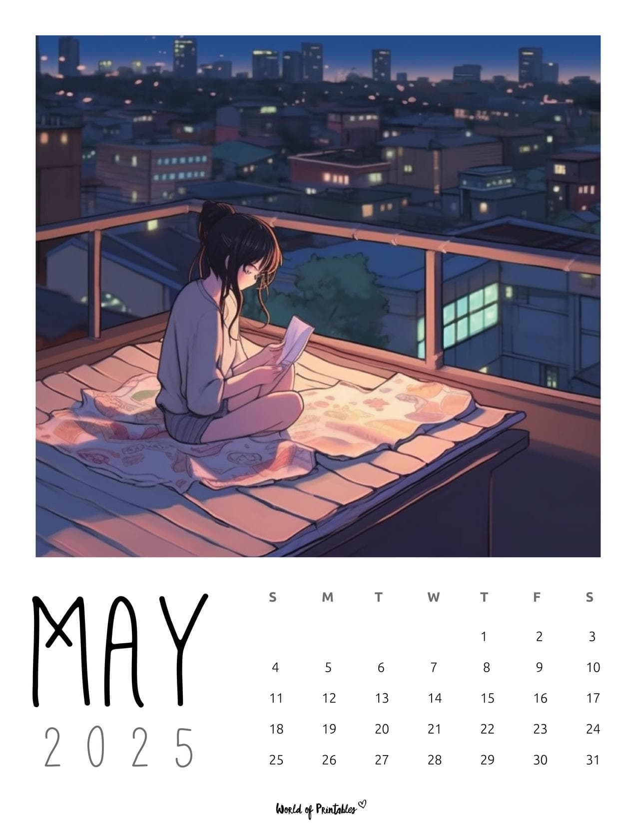 Lofi Anime Calendars For 2025 World Of Printables