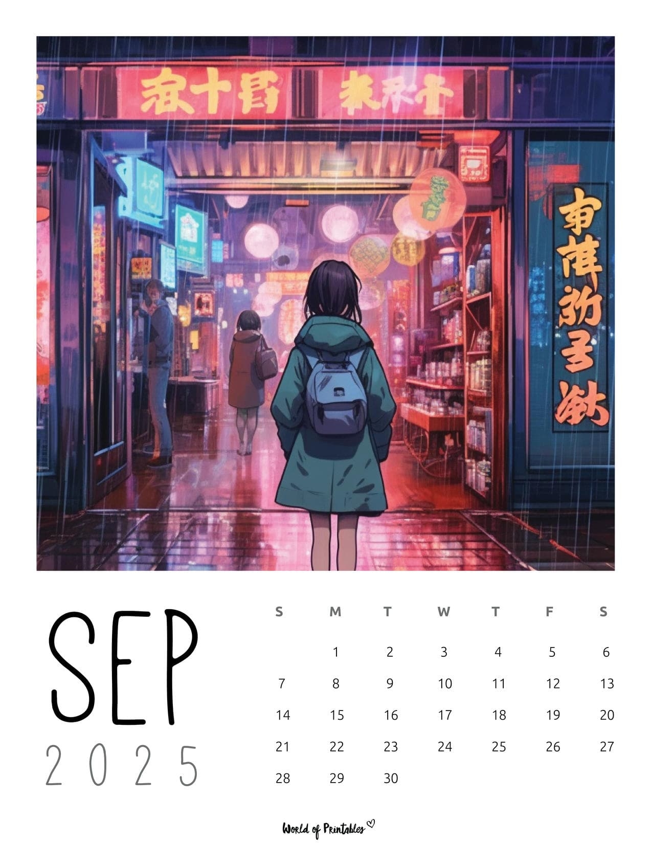 Lofi Anime Calendars For 2025 World Of Printables