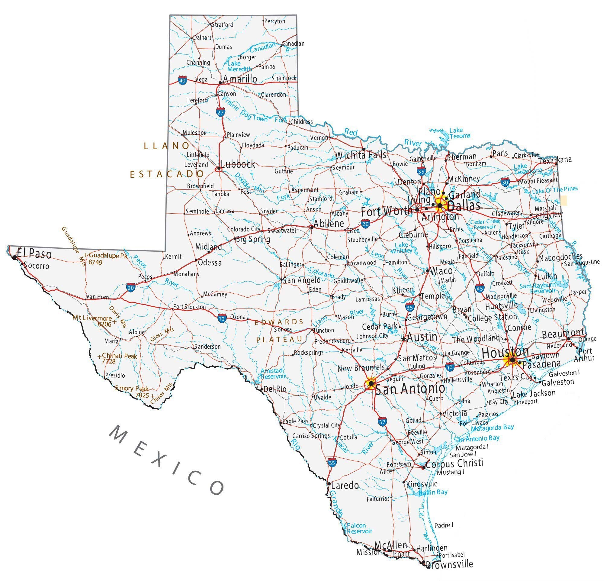 Map Of Texas Cities And Roads GIS Geography Map Of Texas Cities And Roads GIS Geography