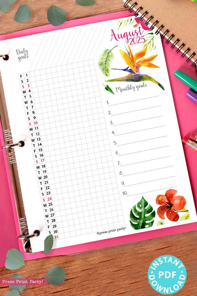 August 2025 Watercolor Calendar August 2025 Watercolor Calendar