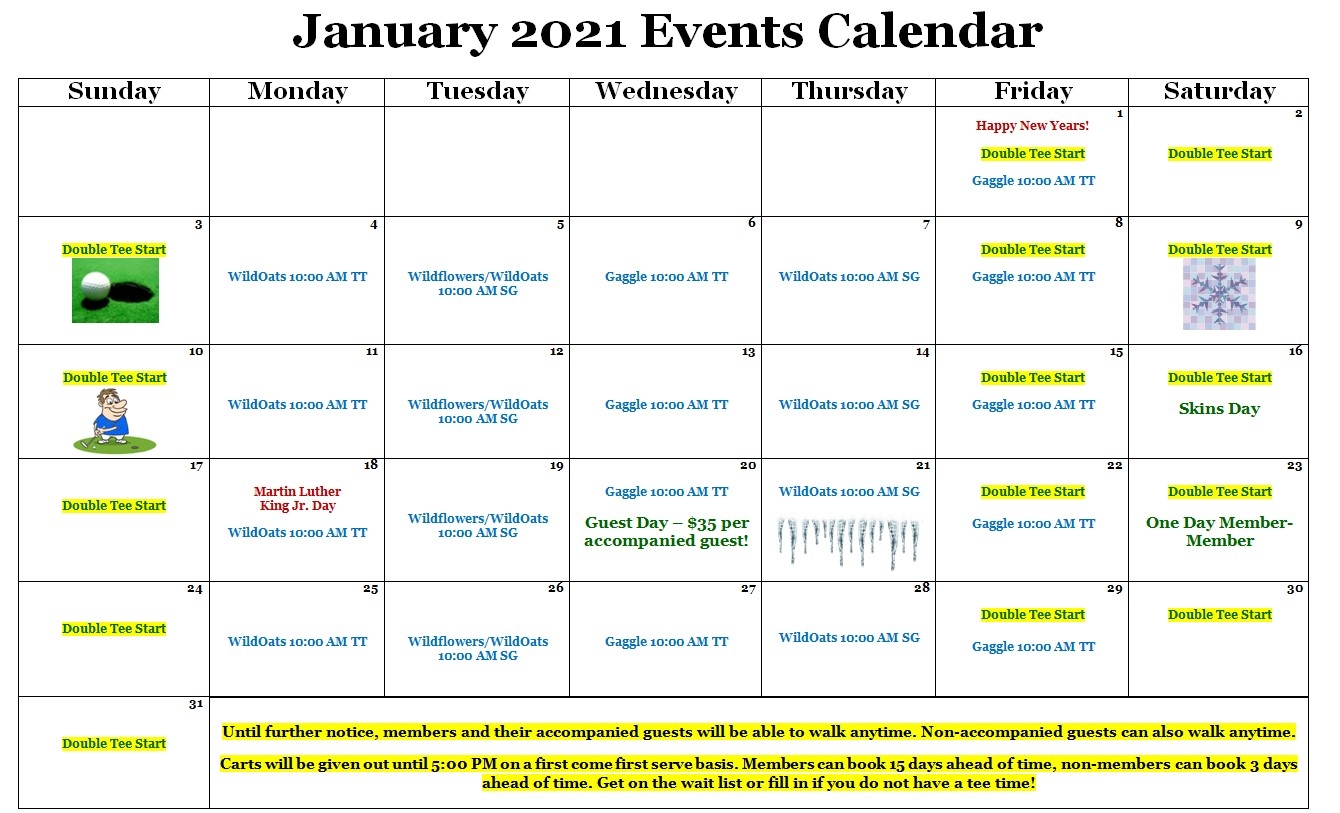 Monthly Events Calendar Wildwood Green Golf Club Where Champions Play 