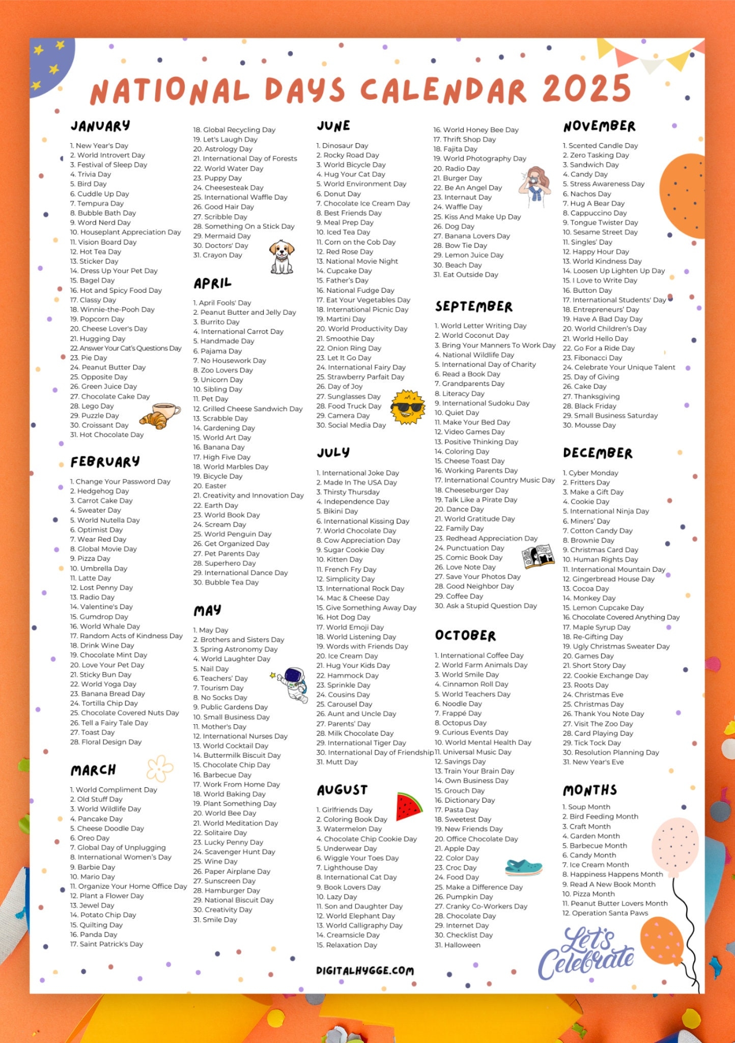 National Days Calendar Printable 2025 National Holidays Calendar National Days Calendar Printable 2025 National Holidays Calendar
