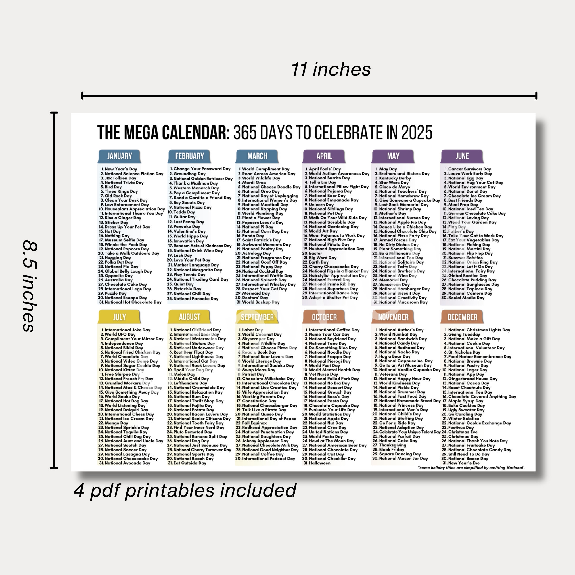 National Days Calendar Printables 2024 And 2025 National 