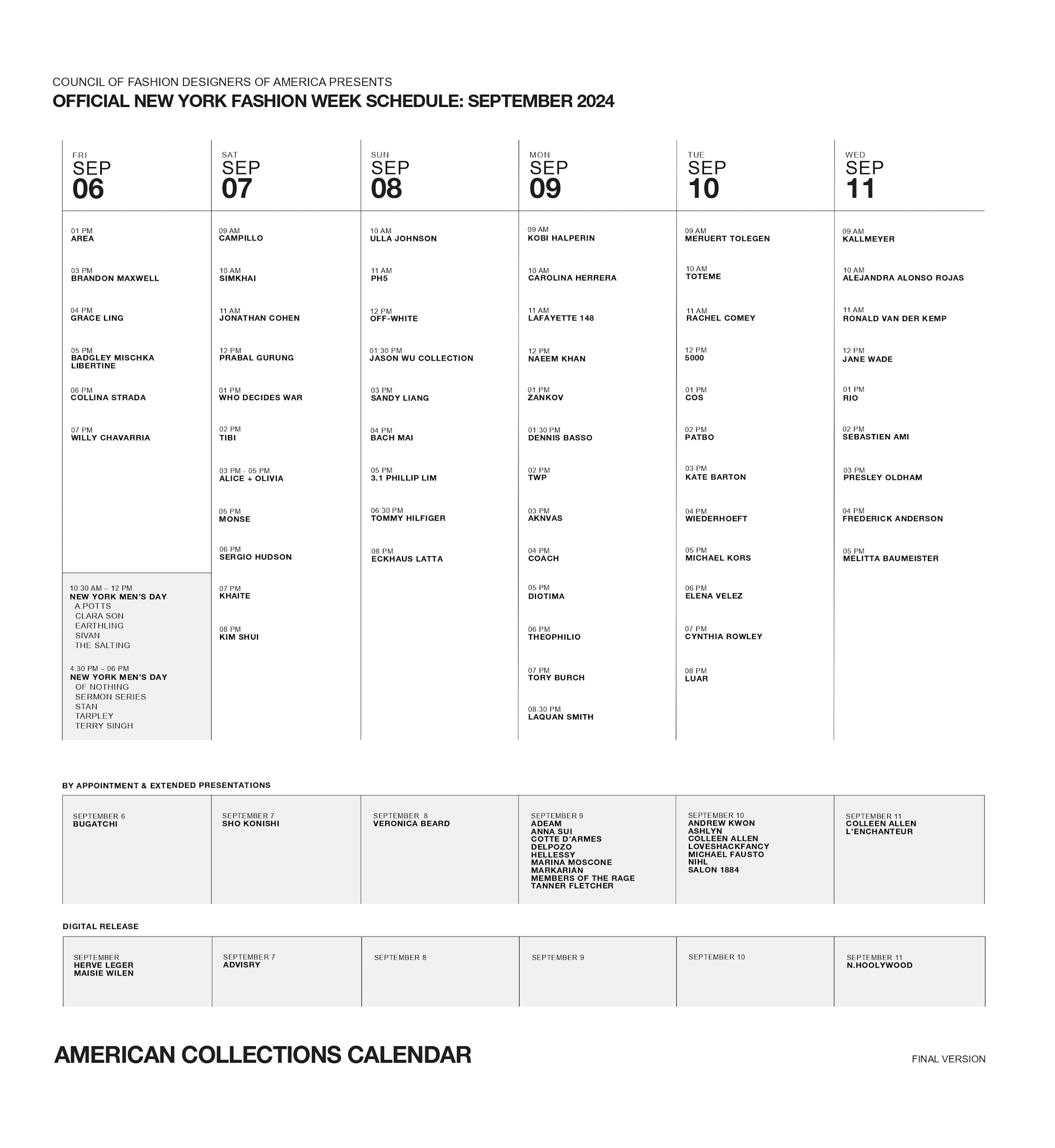 Nyfw September 2025 Calendar