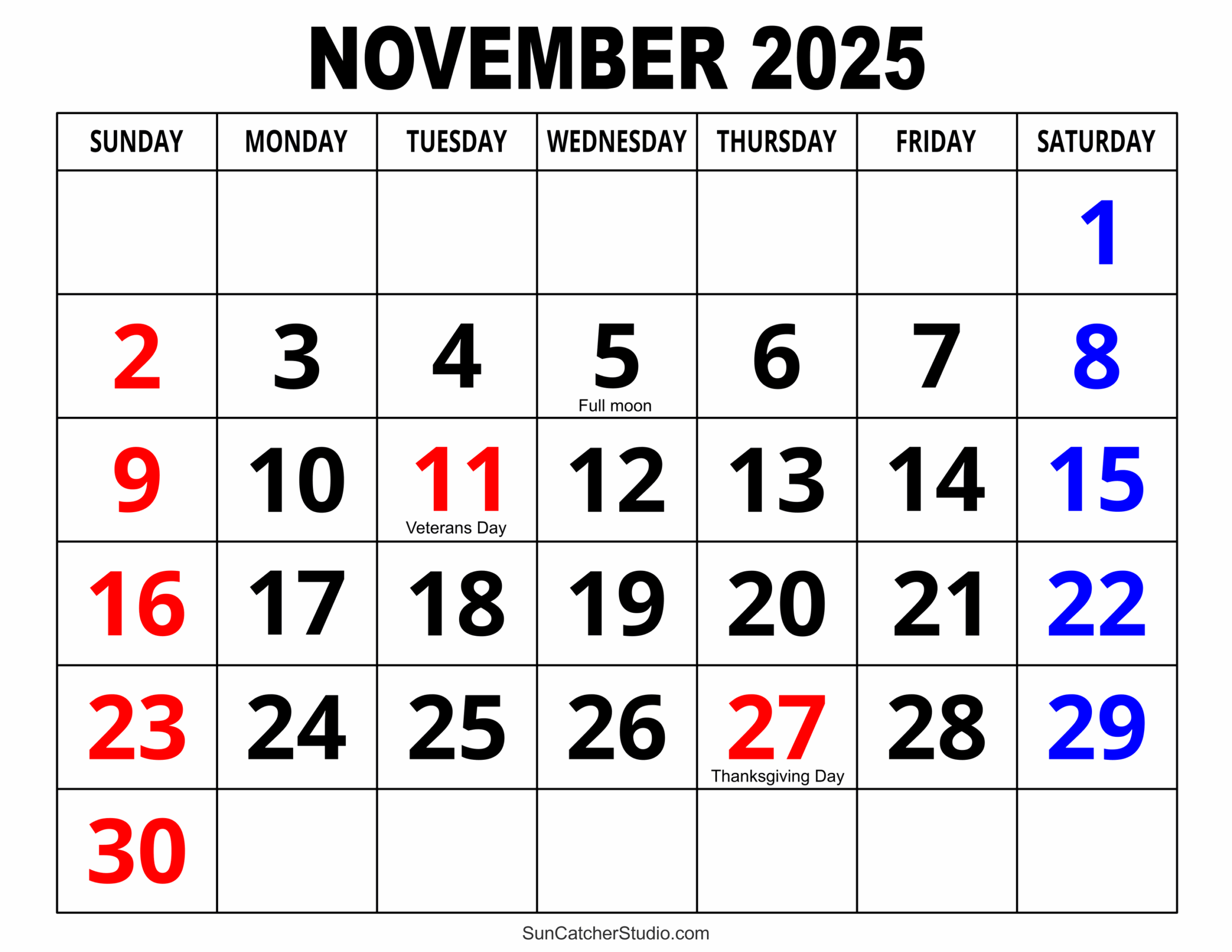 Weather Calendar For November 2025