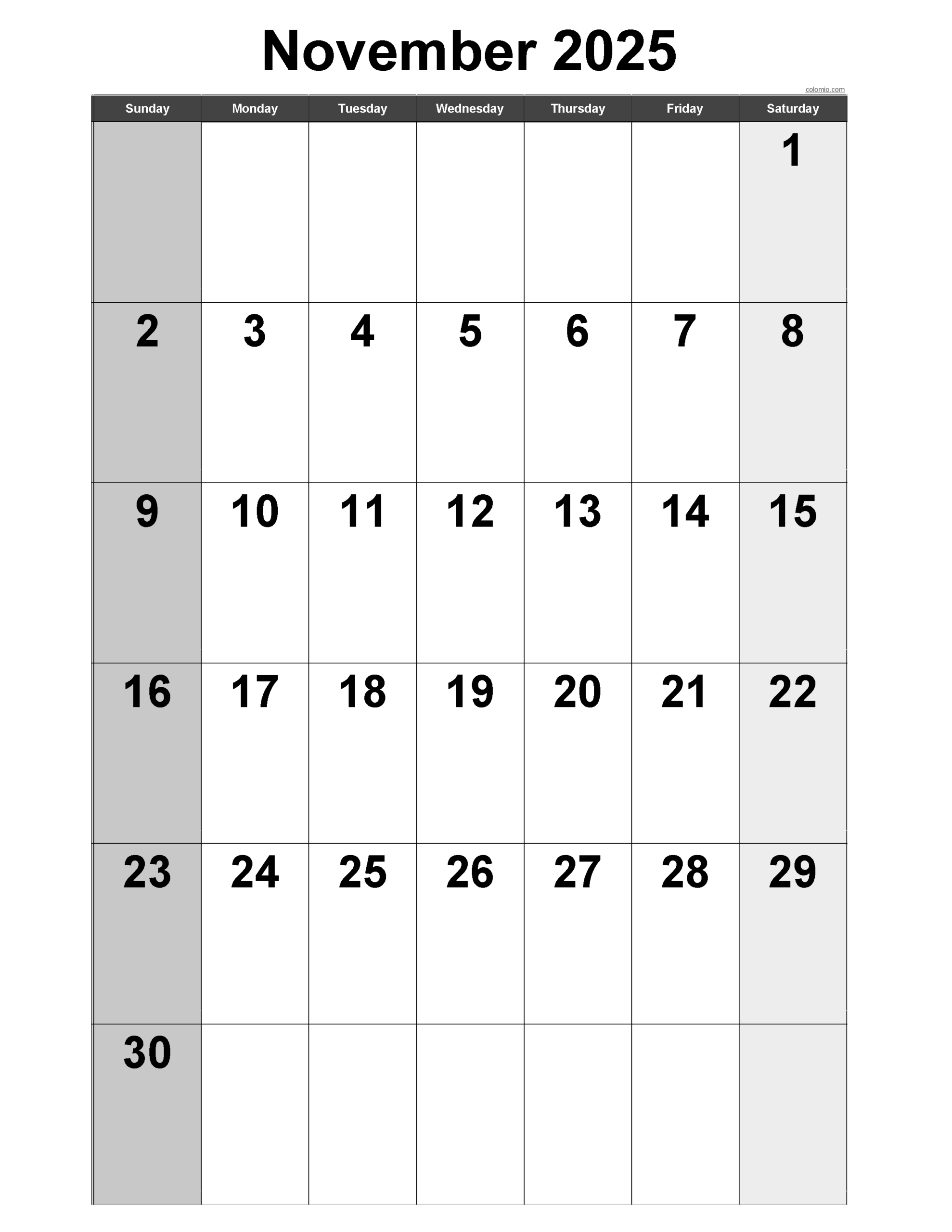 November 21 Calendar 2025