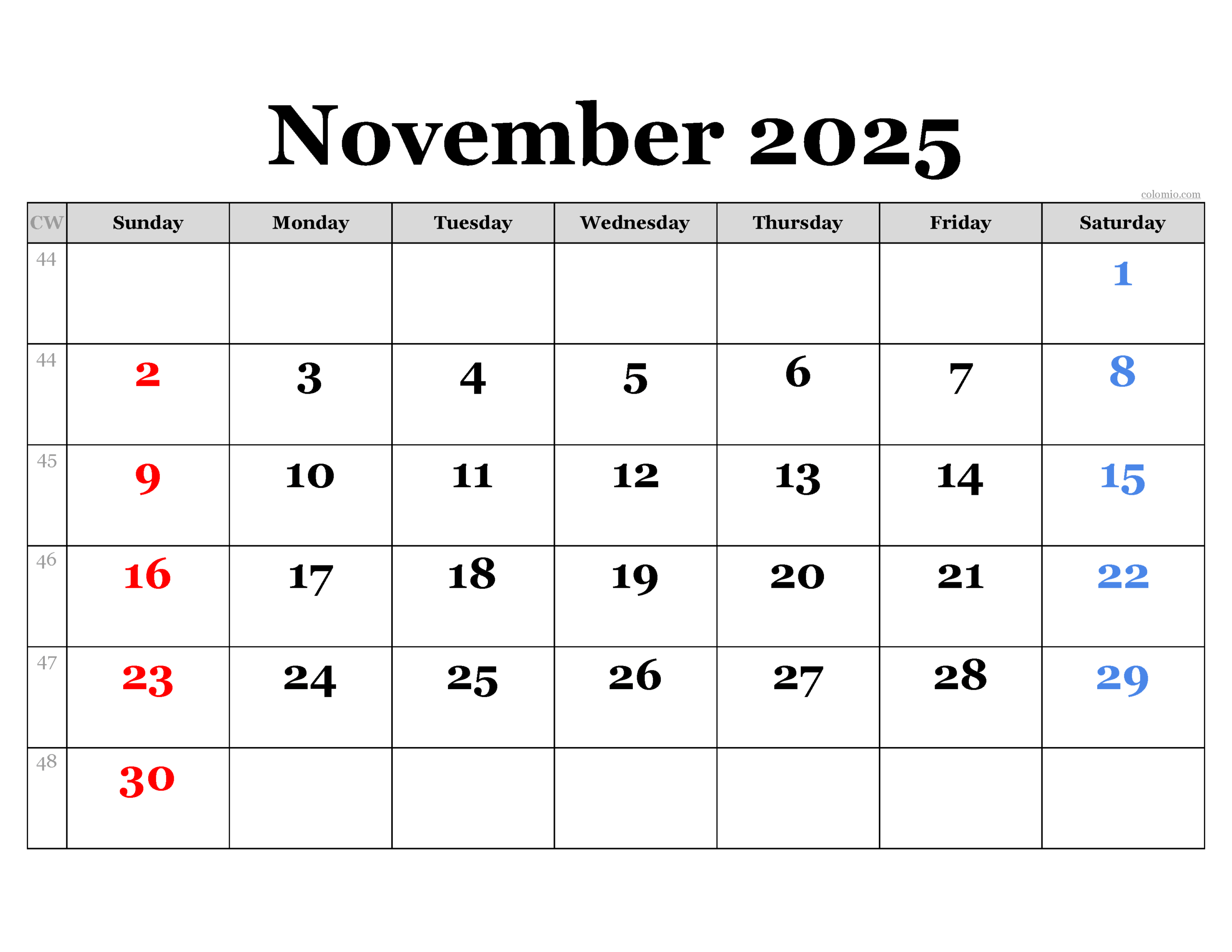 November 2025 Calendar Free Printable PDF XLS And PNG November 2025 Calendar Free Printable PDF XLS And PNG
