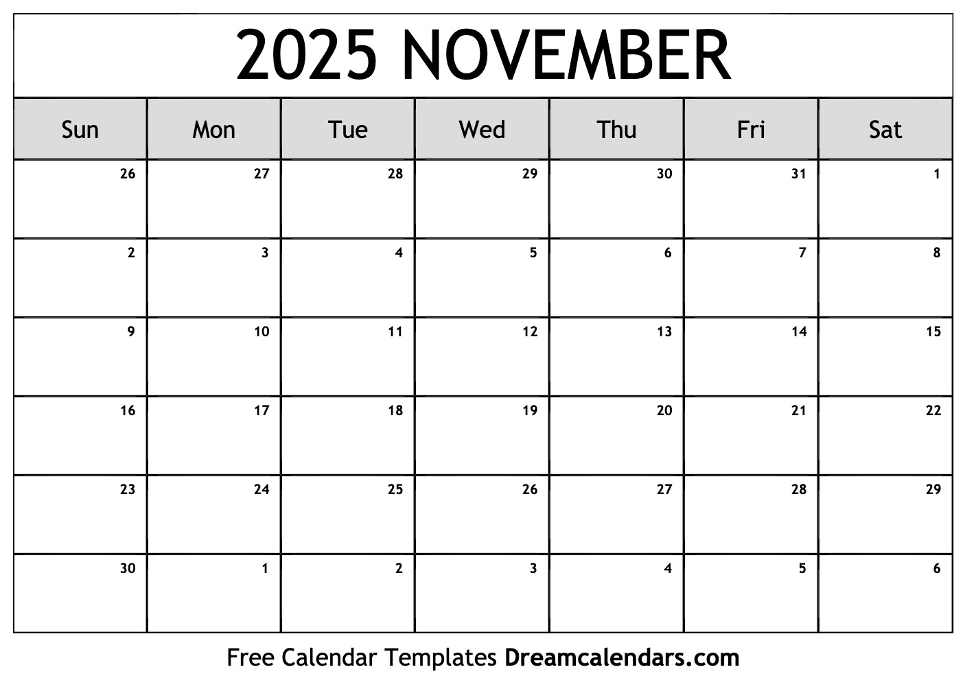 November 2025 Calendar Free Printable With Holidays And Observances