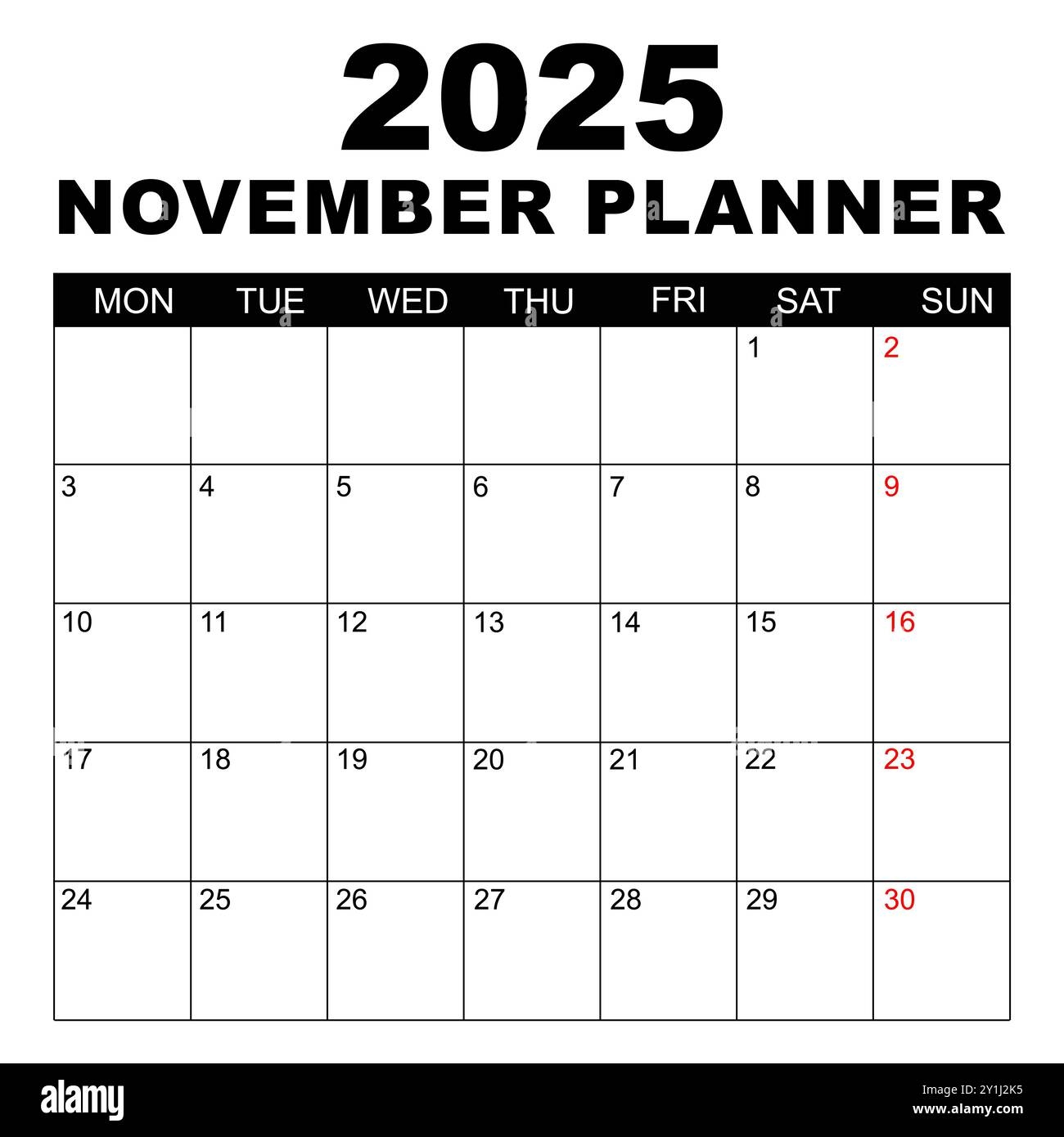 Simple November 2025 Calendar