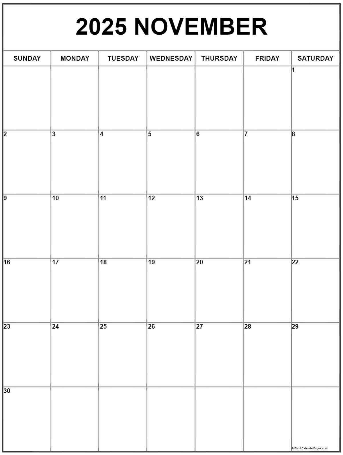Weather Calendar For November 2025