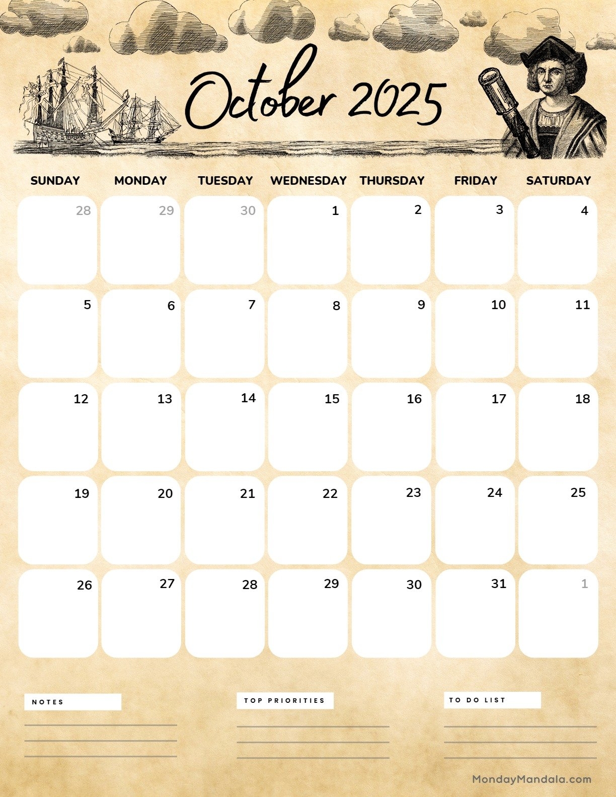 October 2025 Calendar 52 Free PDF Printables 
