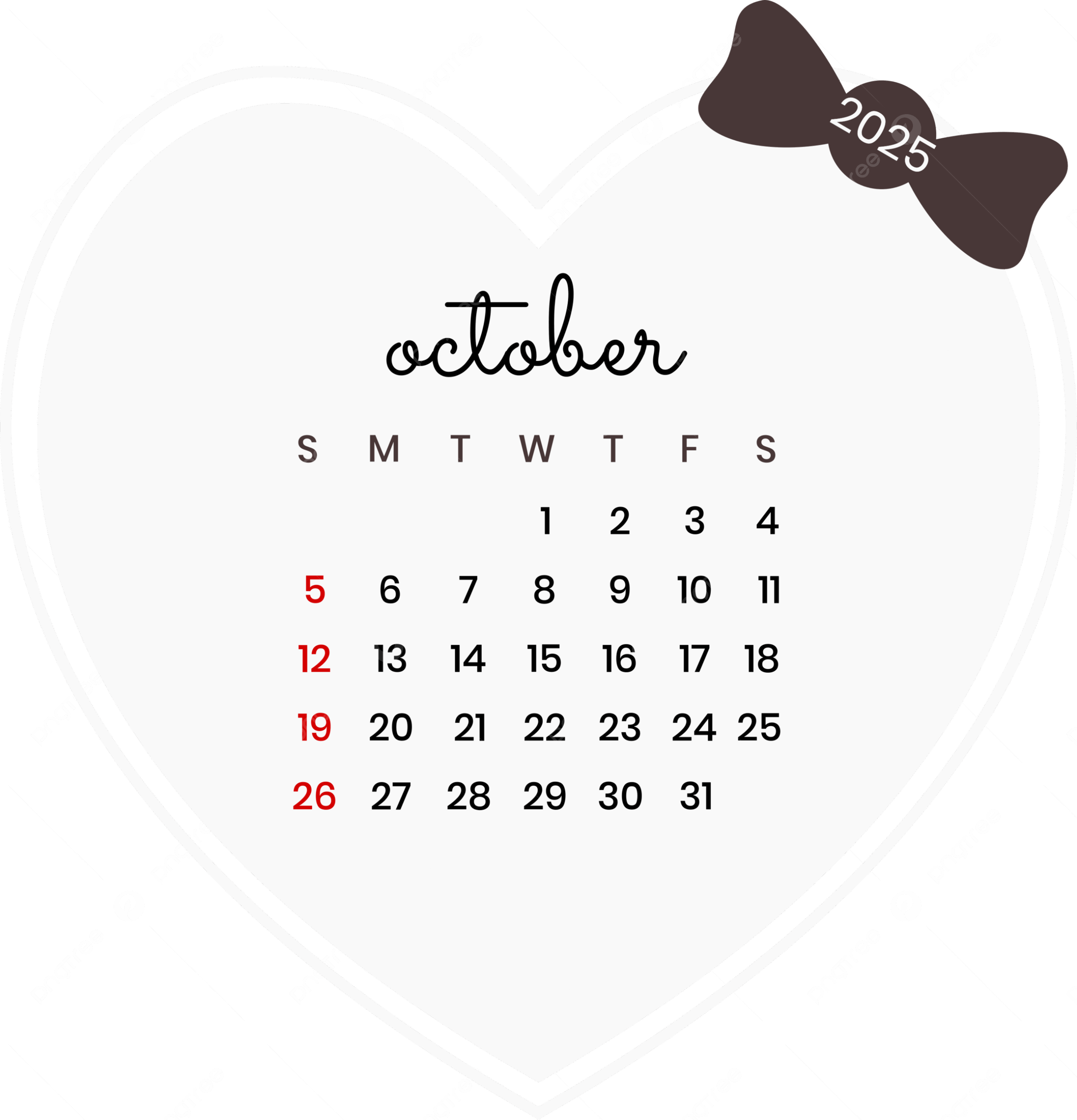 2025 October Calendar Wallpaper