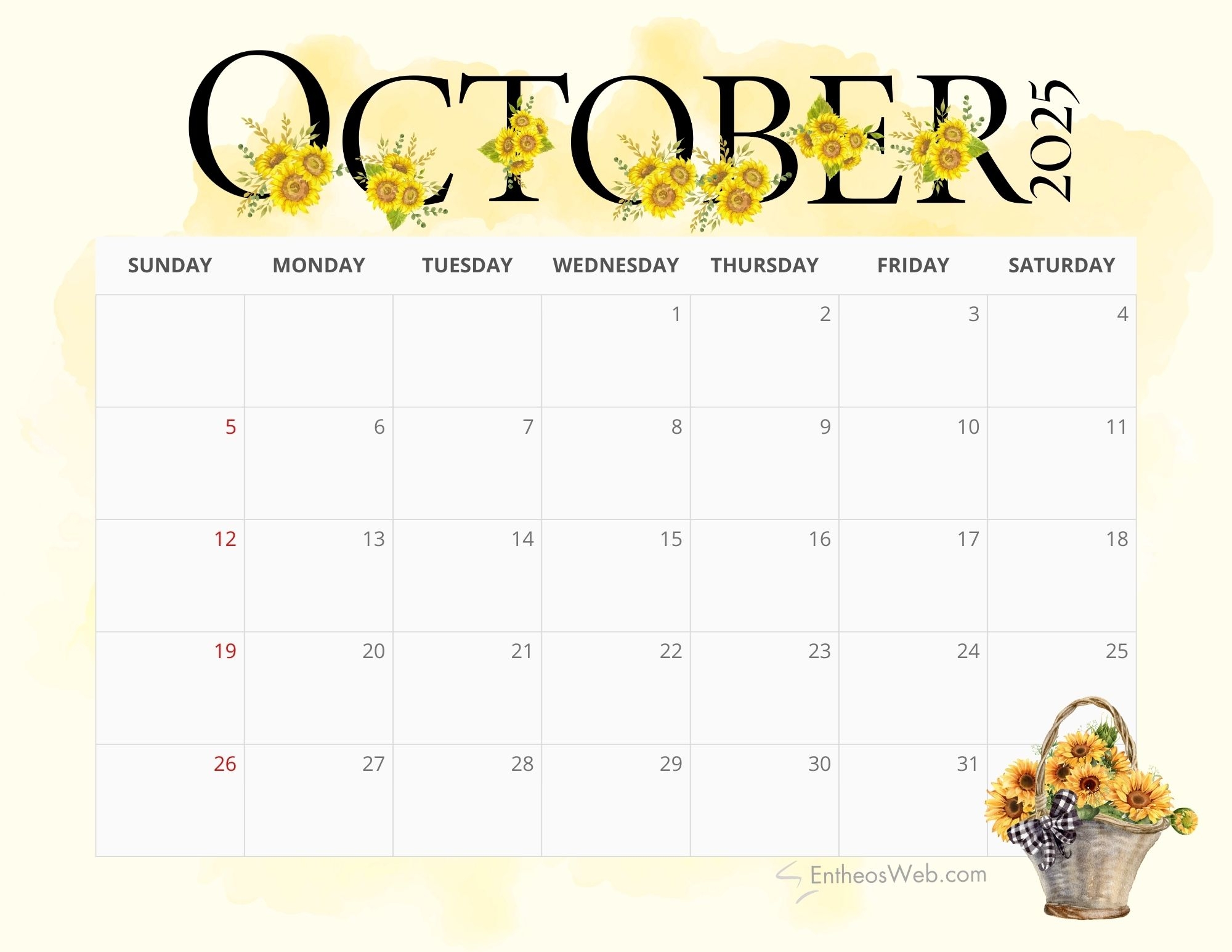 October 2025 Background Calendar