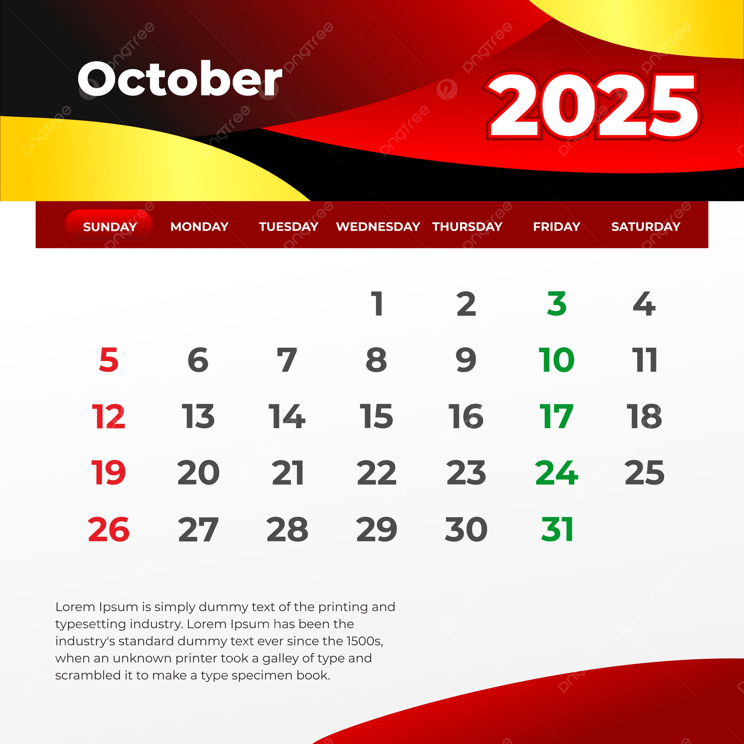 October 2025 Calendar Ready To Print Vector Template Download On Pngtree October 2025 Calendar Ready To Print Vector Template Download On Pngtree