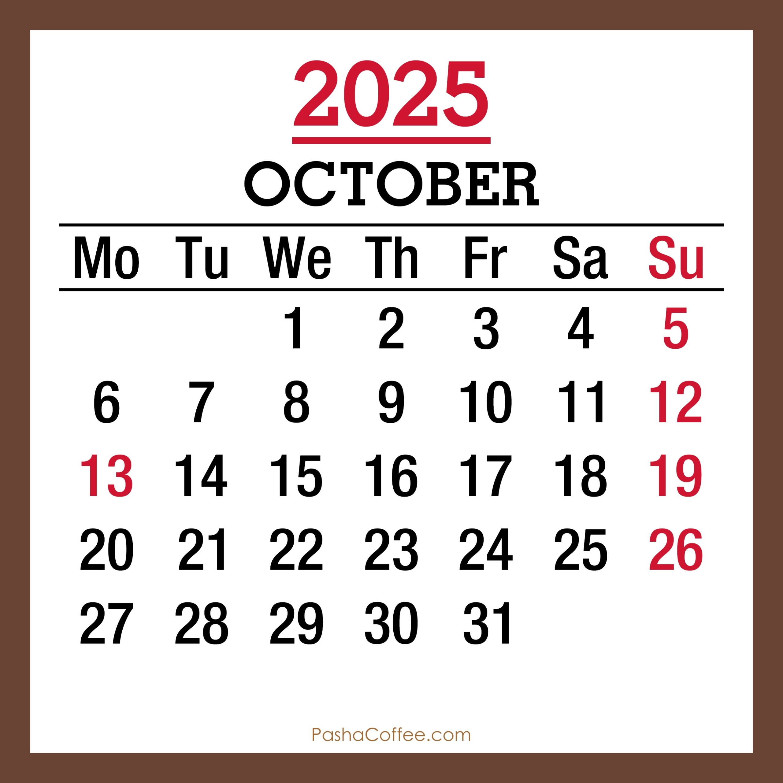 October 2025 Calendar Spanish