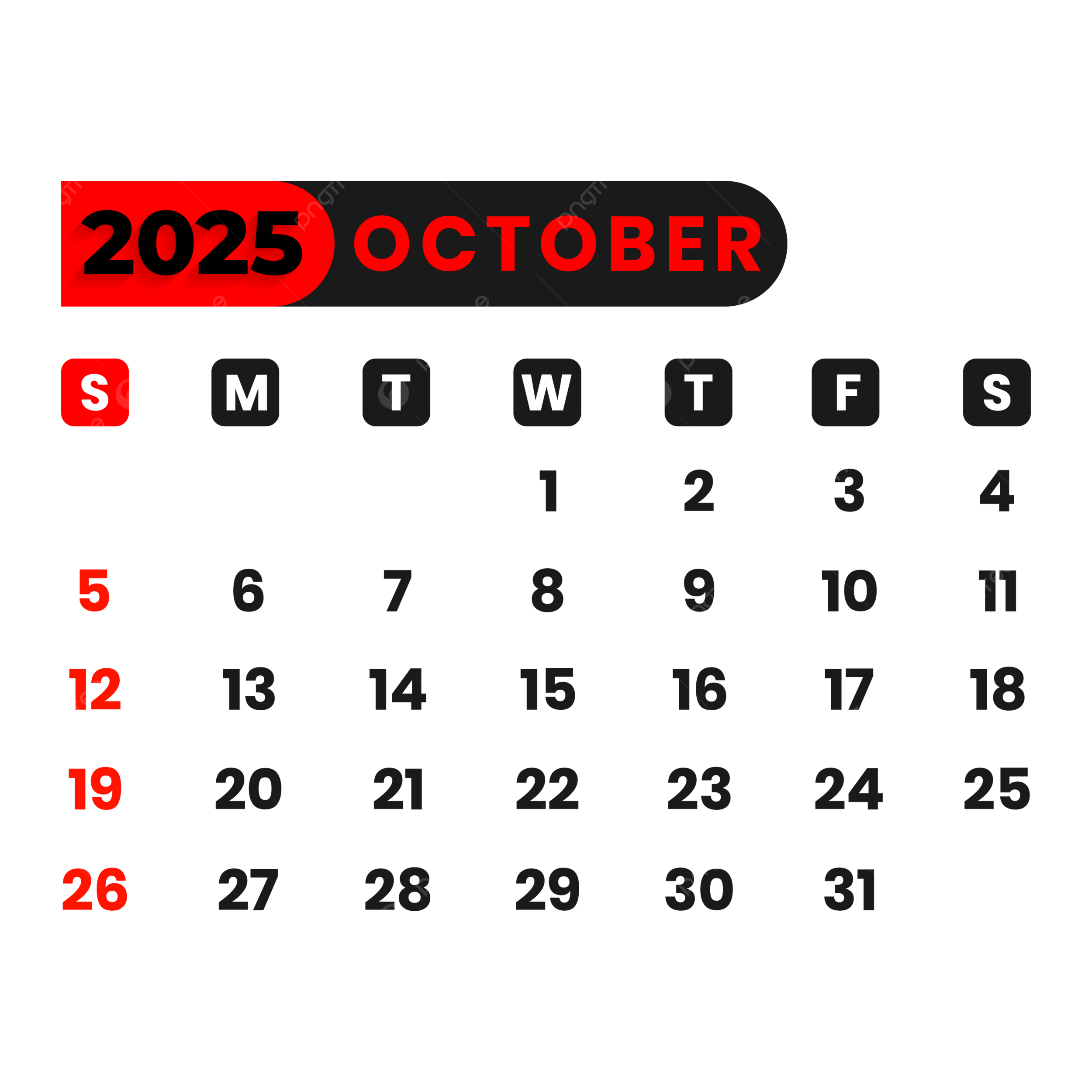 October Coloring Calendar 2025