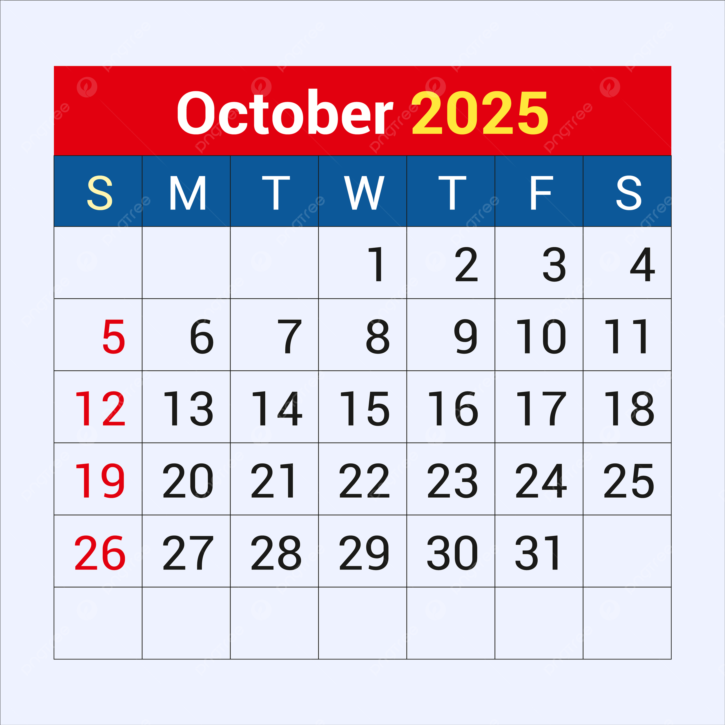 October Calendar 2025 Wiki