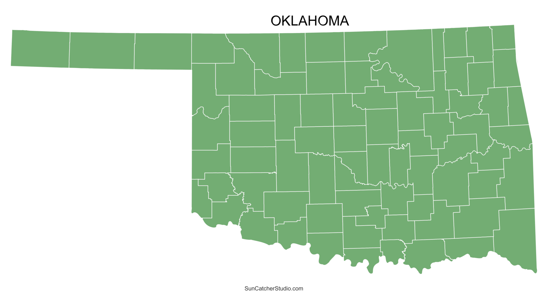 Printable Map Of Oklahoma