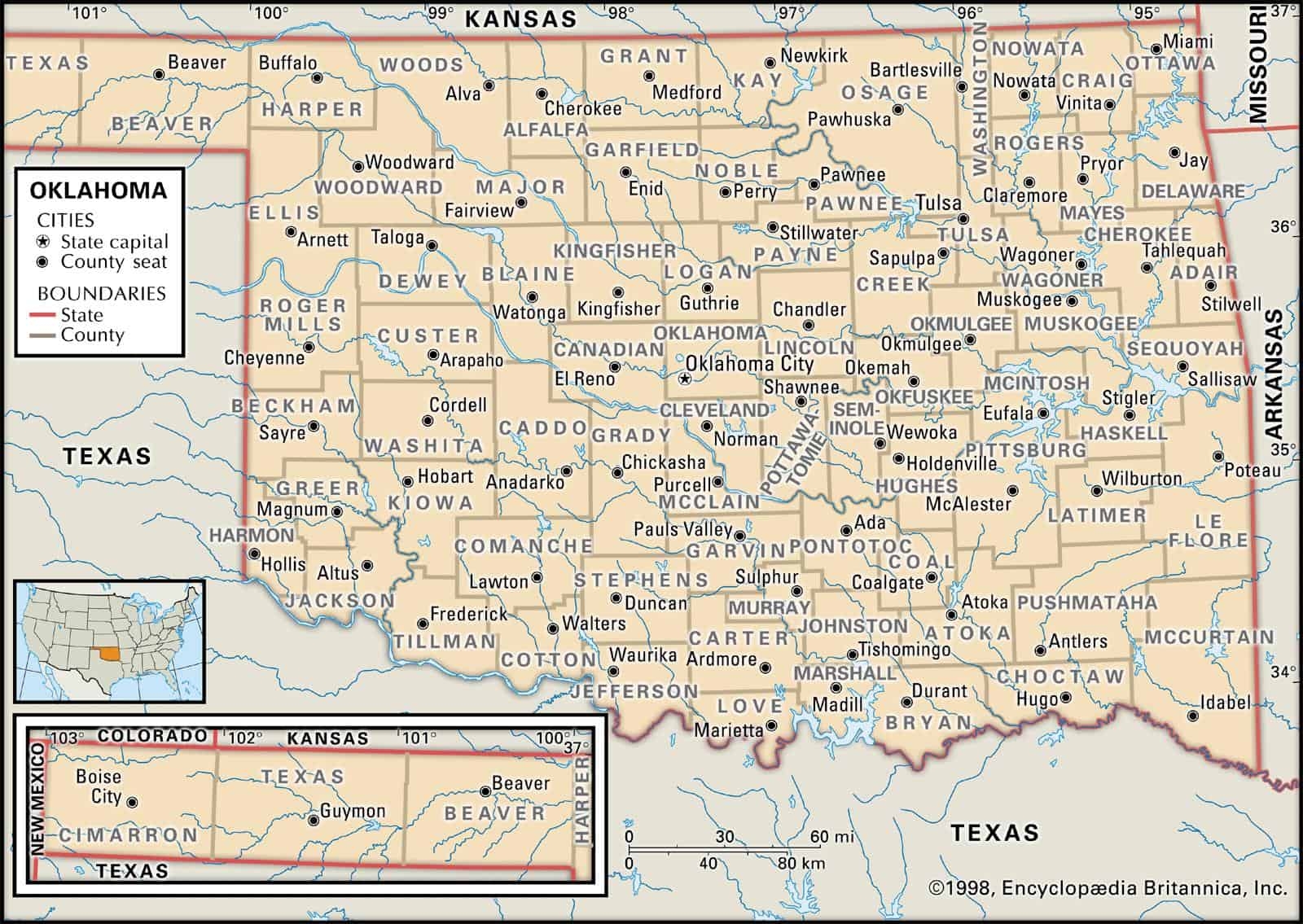 Oklahoma County Maps Interactive History U0026 Complete List