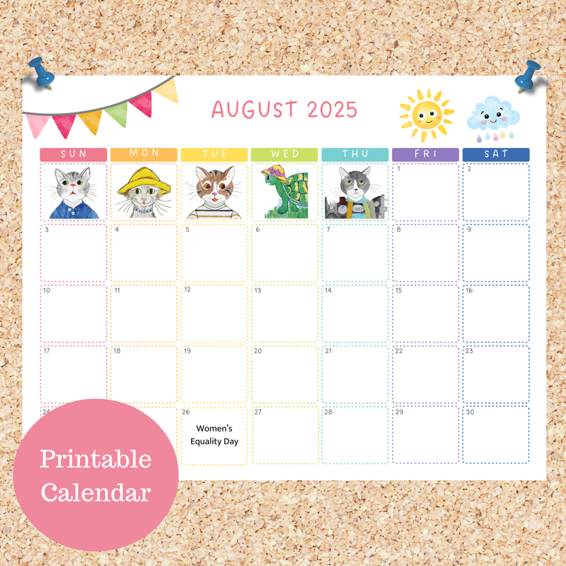 August 2025 Kids Calendar