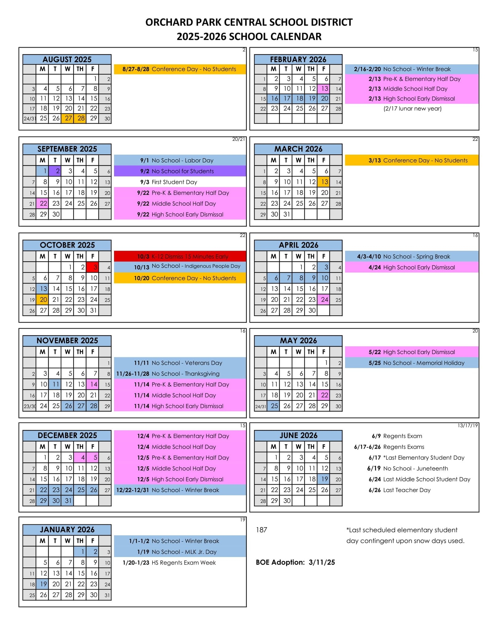 August Regents 2025 Calendar