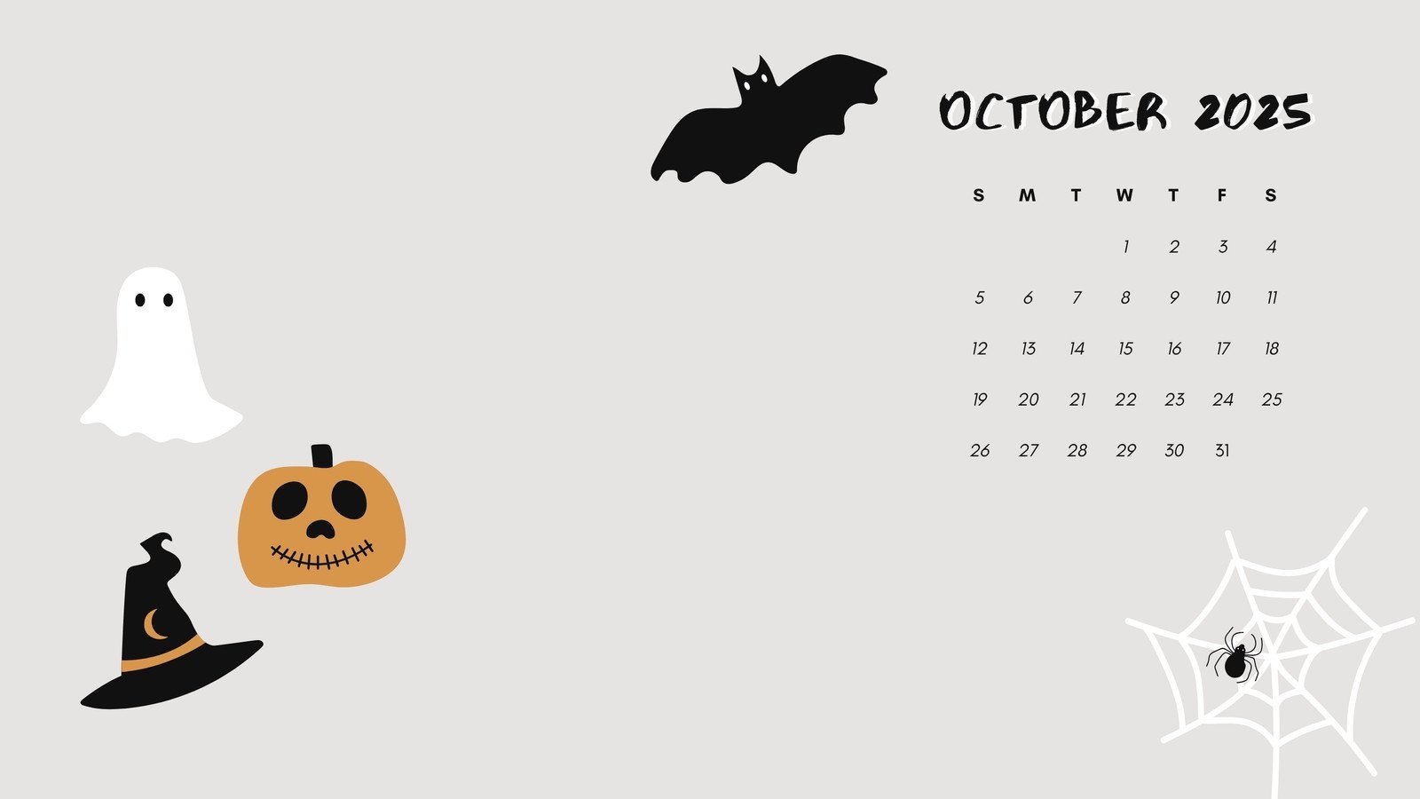 October 2025 Desktop Wallpaper Calendar