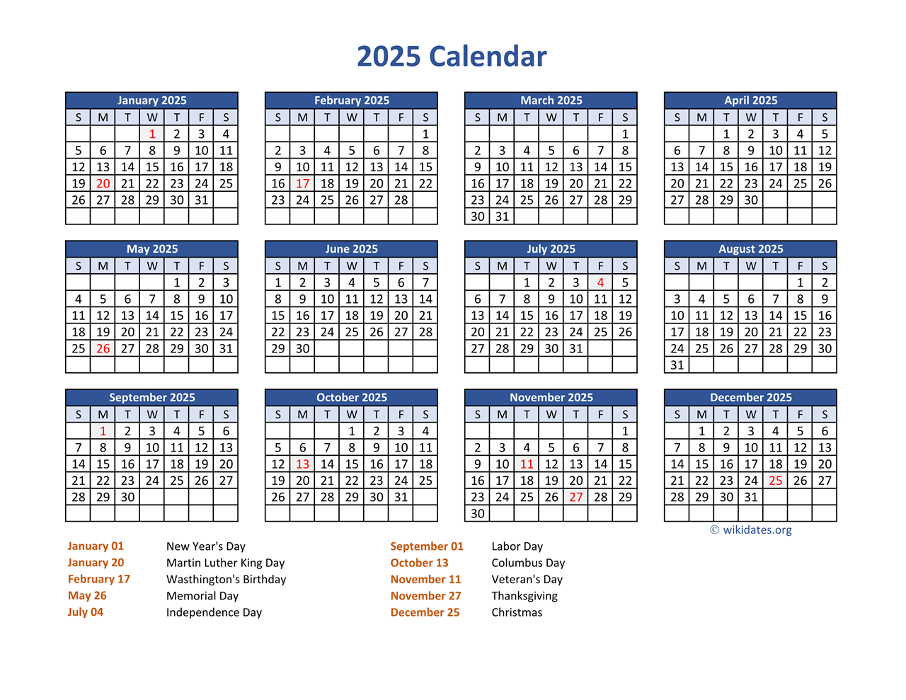 October 2025 Calendar With Federal Holidays