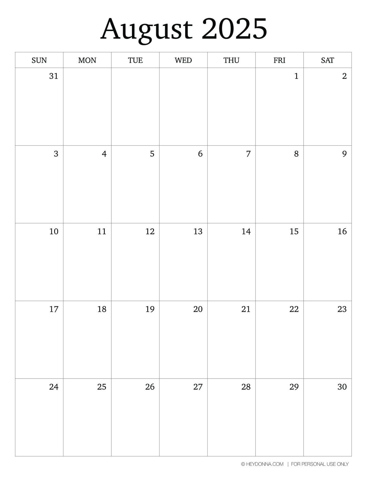 August Calendar 2025 Beautiful August Calendar 2025 Beautiful
