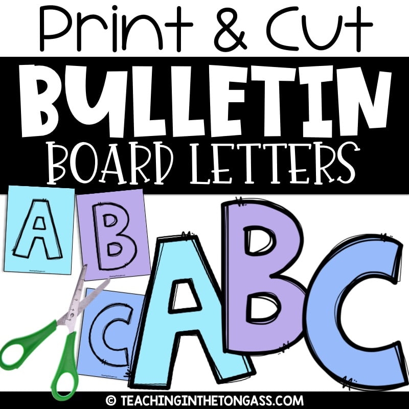 Printable Bulletin Board Letters A Z A z 0 9
