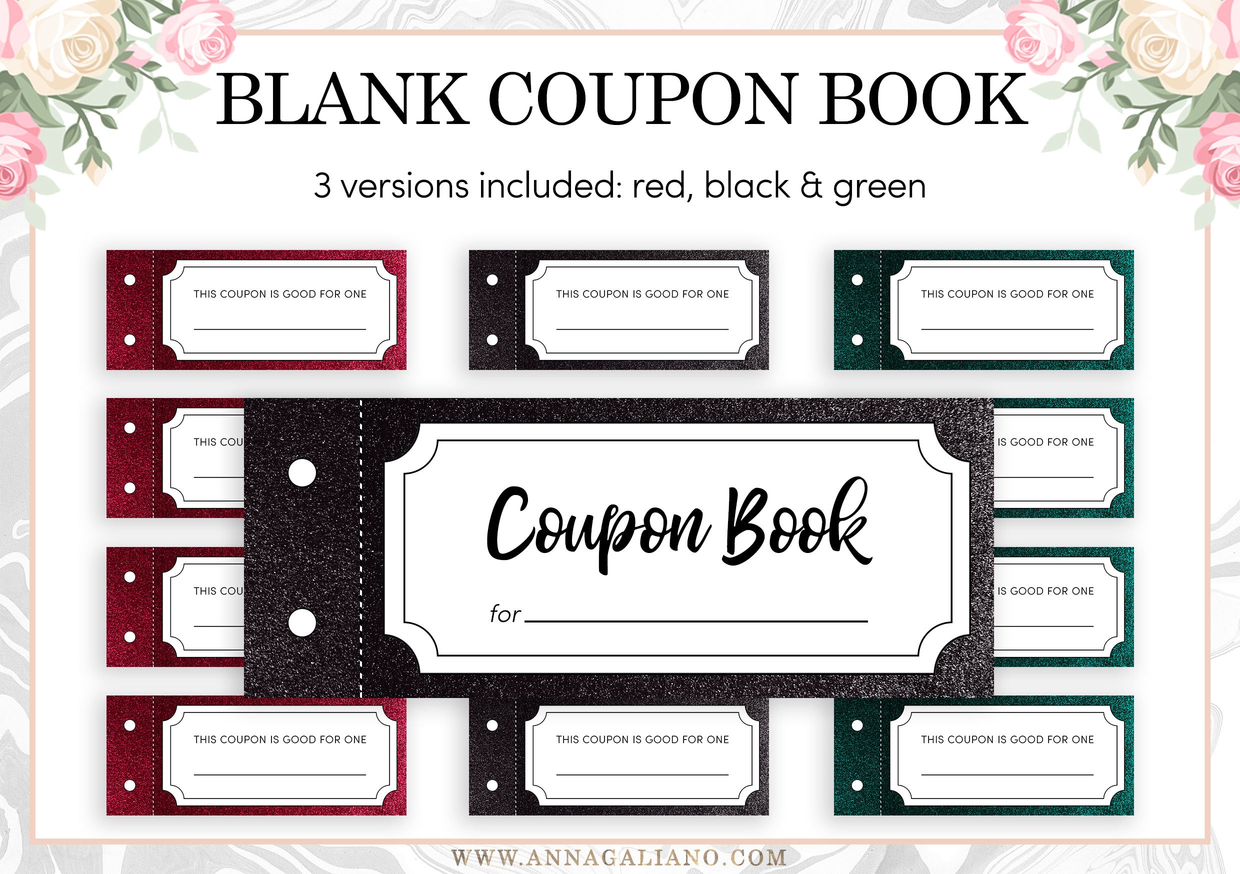 Printable Coupon Book Template Blank Vouchers Best Friends Gift 