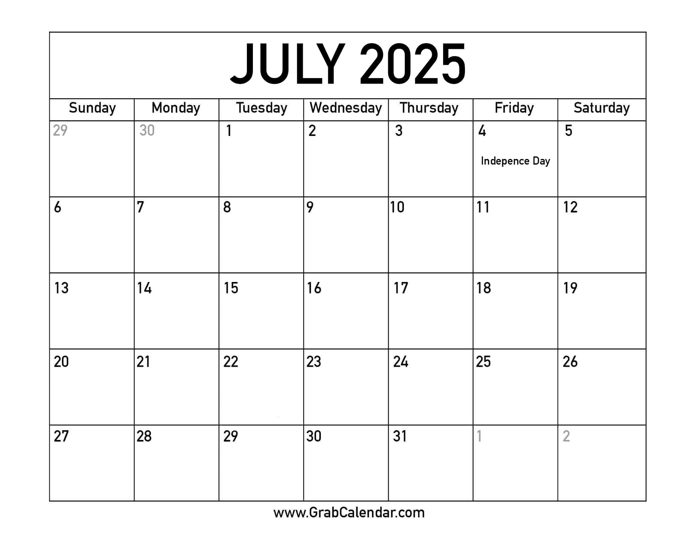 Special Days In July 2025 Calendar