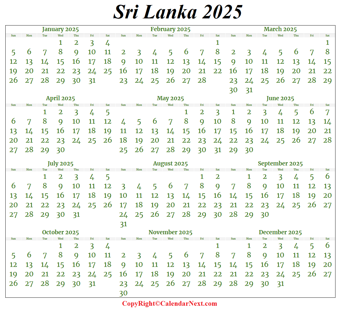 September Calendar 2025 With Holidays Sri Lanka