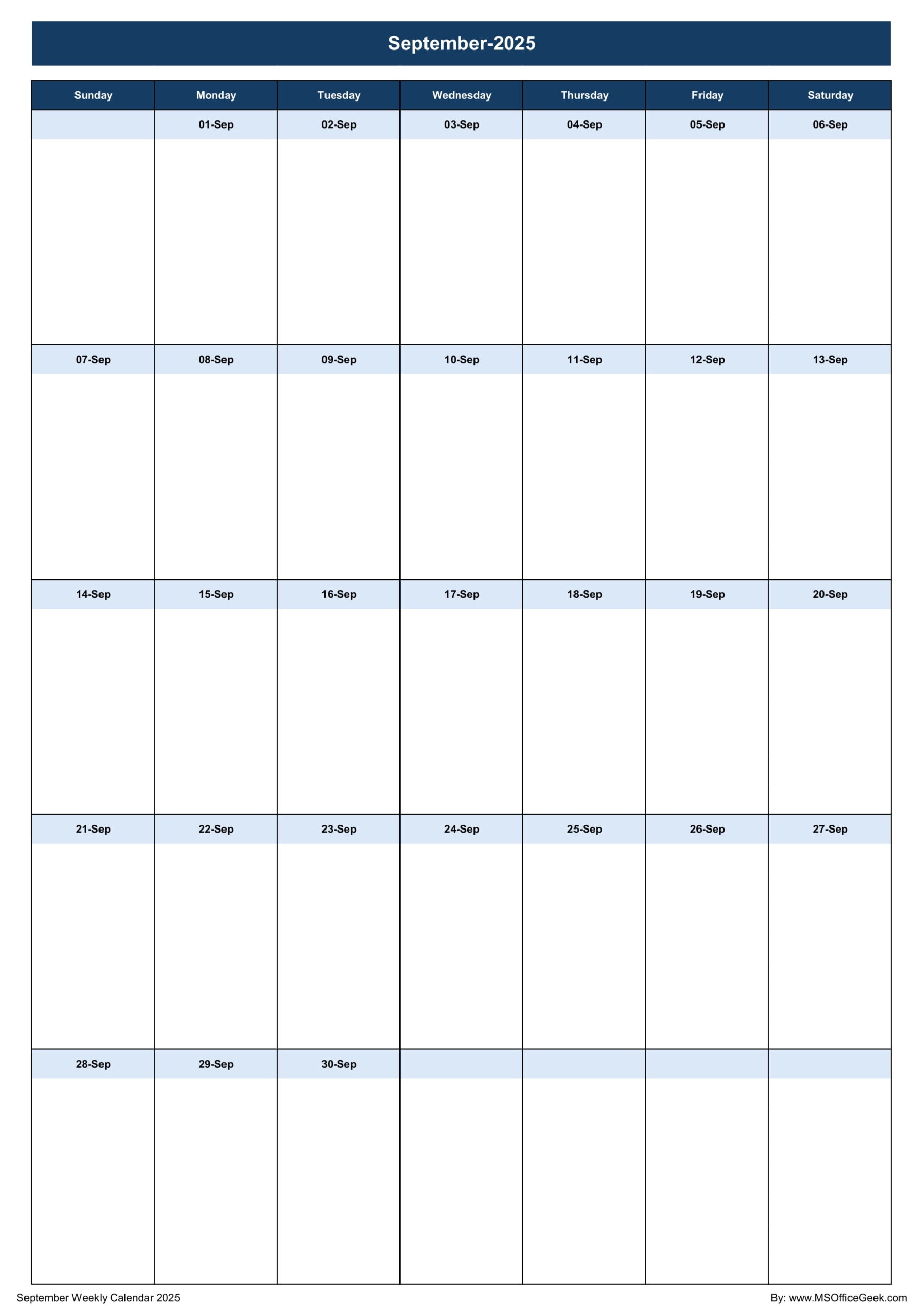 September 2025 Calendar In Excel September 2025 Calendar In Excel