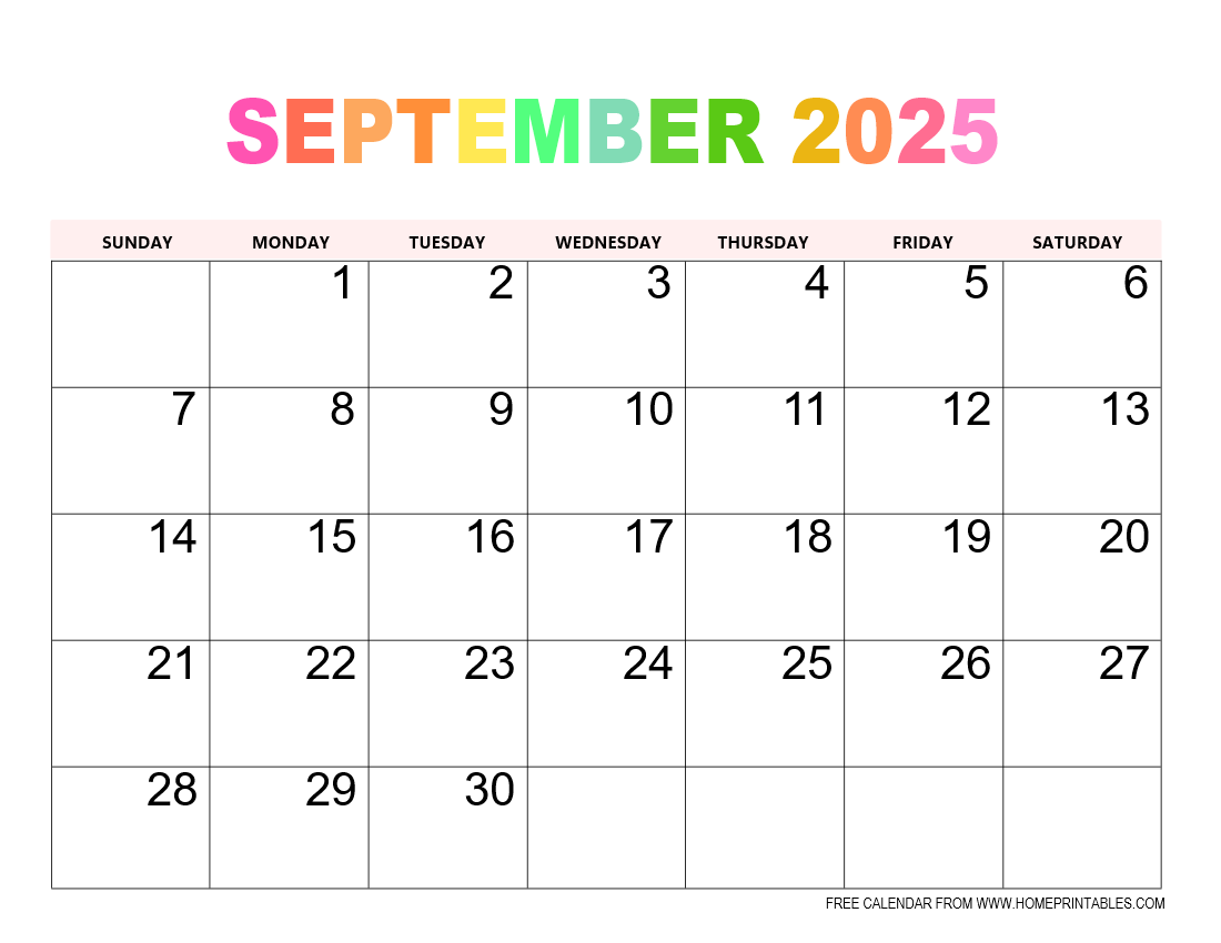 September 2025 Calendar With Events