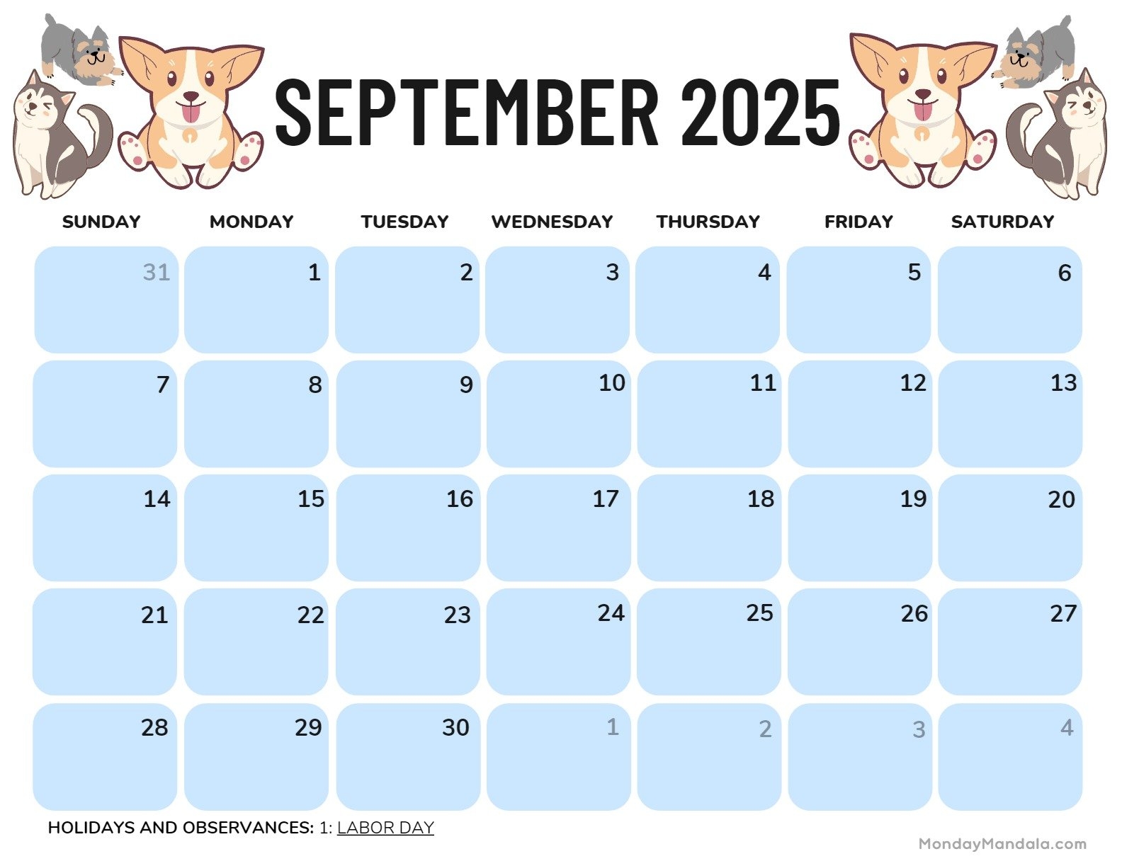 September 2025 Calendar Monday To Sunday September 2025 Calendar Monday To Sunday