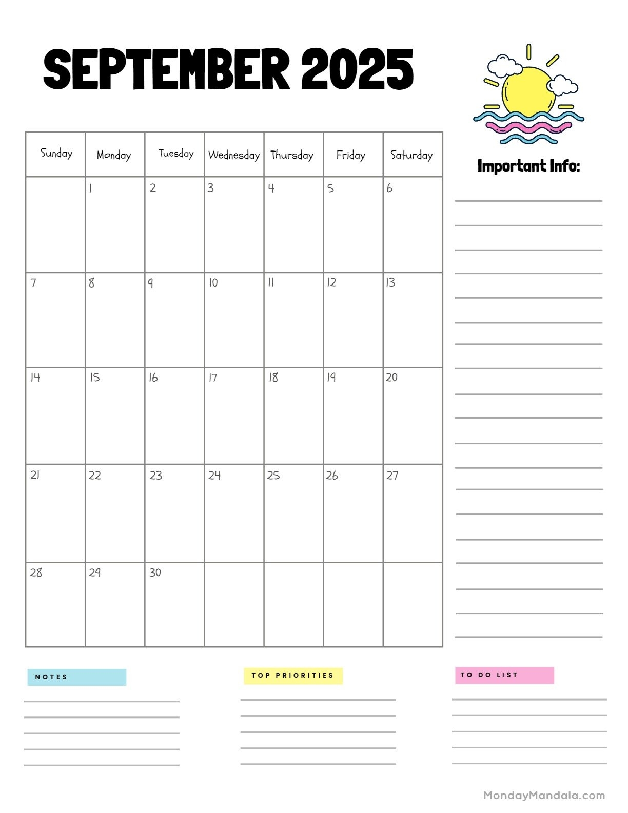 September 2025 Calendar 52 Free PDF Printables 