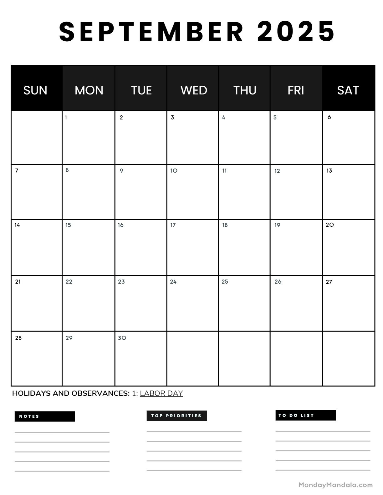 September 2025 Calendar 52 Free PDF Printables 