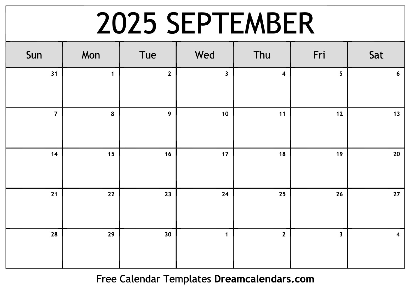 Show Me A September Calendar For 2025