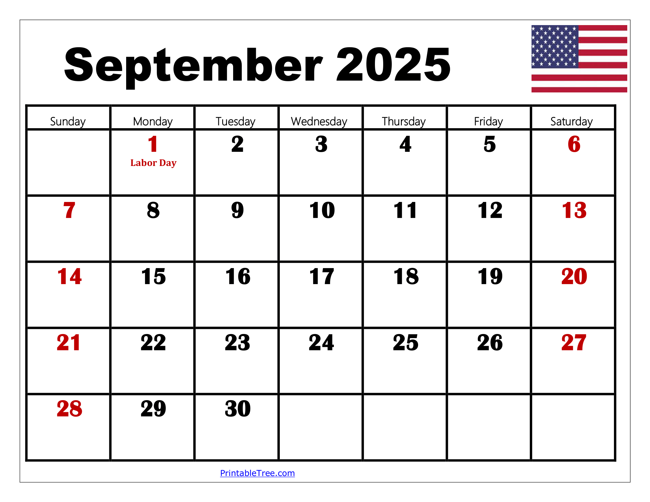 Us Calendar September 2025