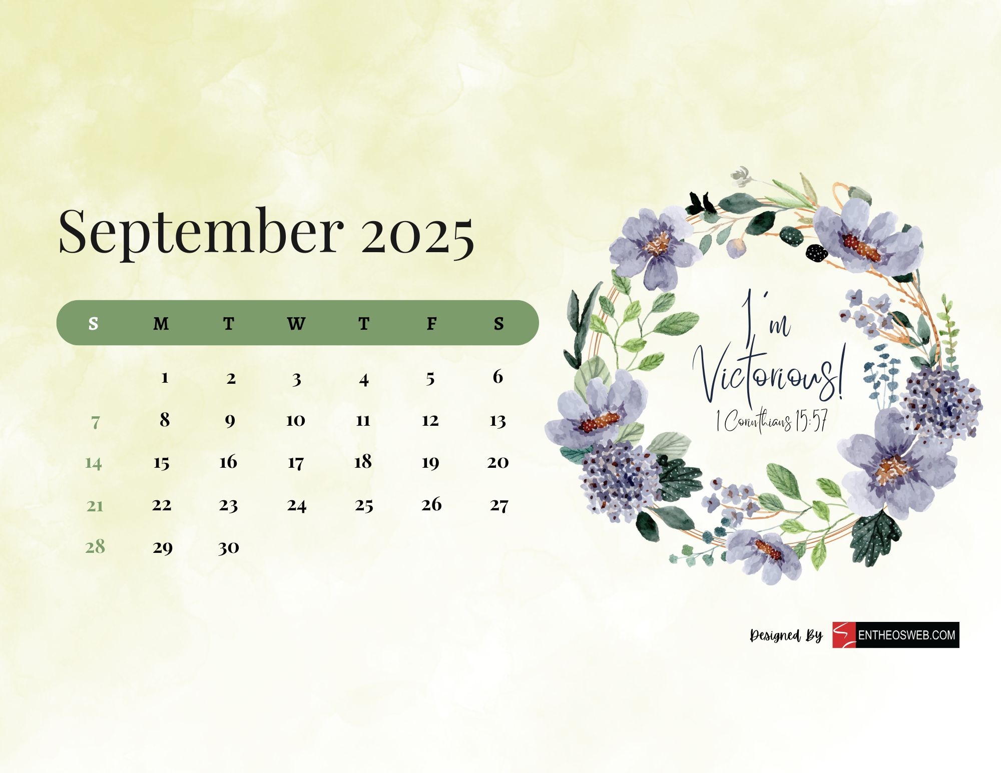 September 2025 Calendar Printables EntheosWeb