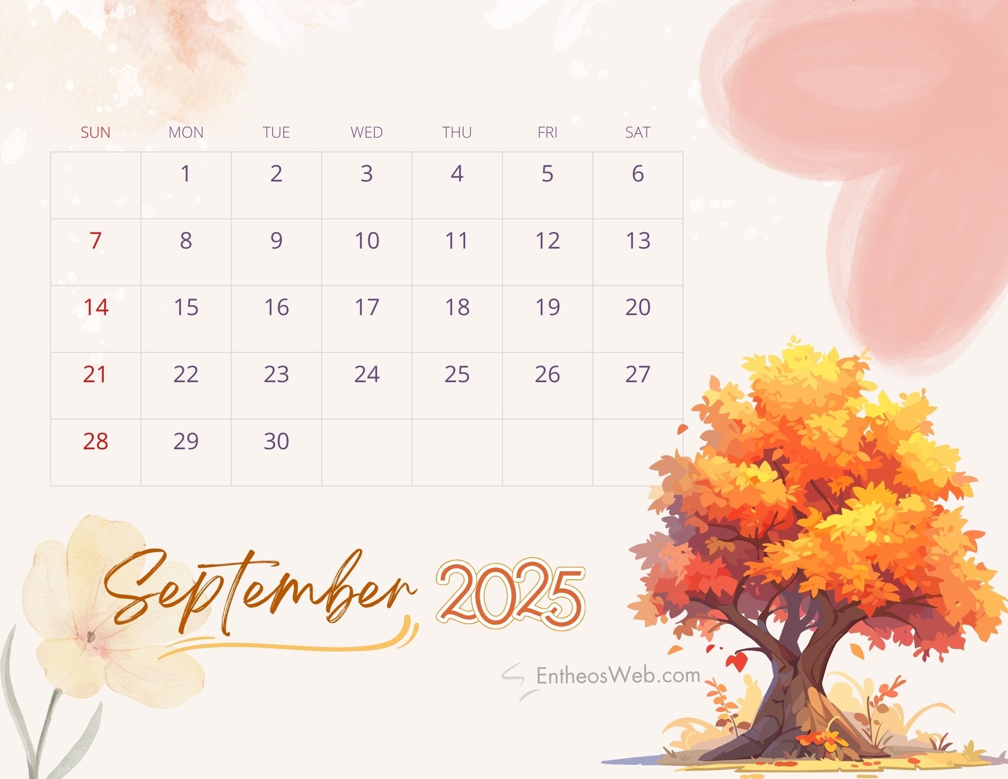 September 2025 Calendar Printables EntheosWeb