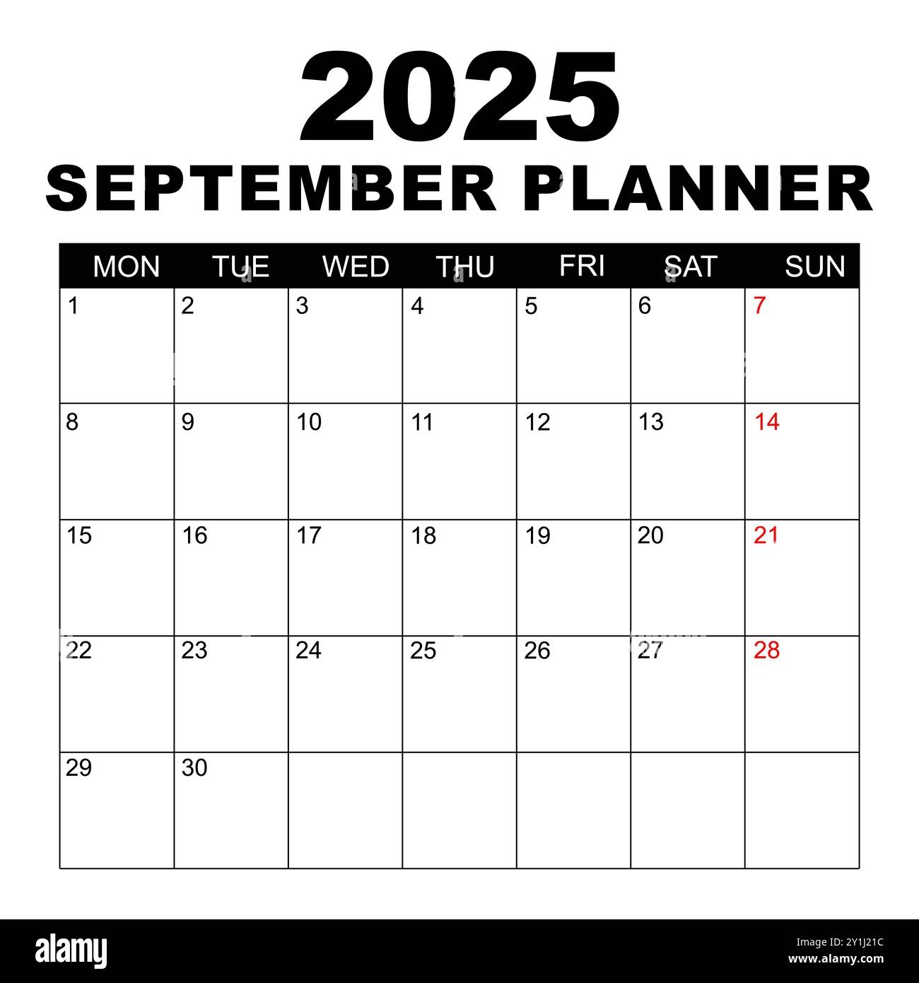 September 2025 Calendar Sheet