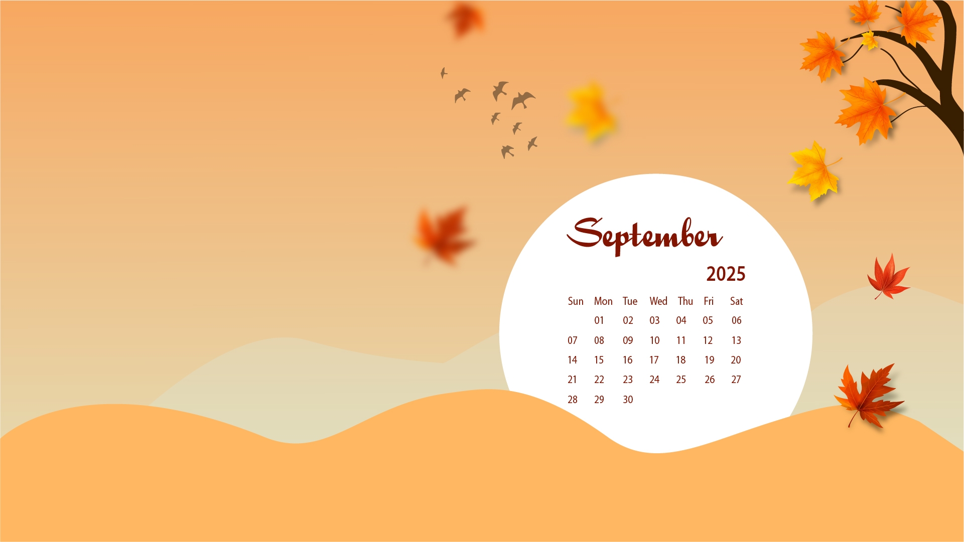 Wallpaper Calendar September 2025