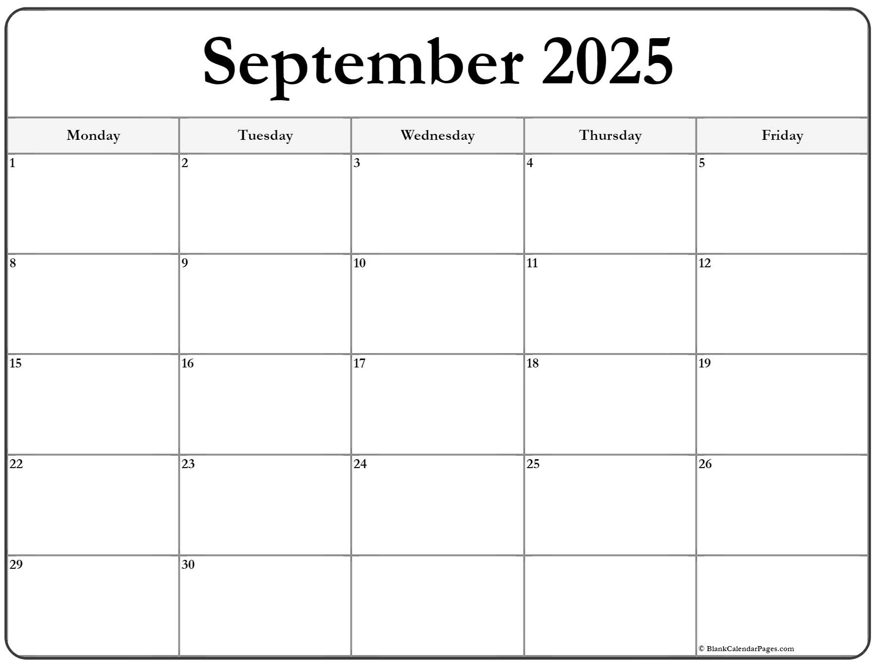 September Fun Calendar 2025